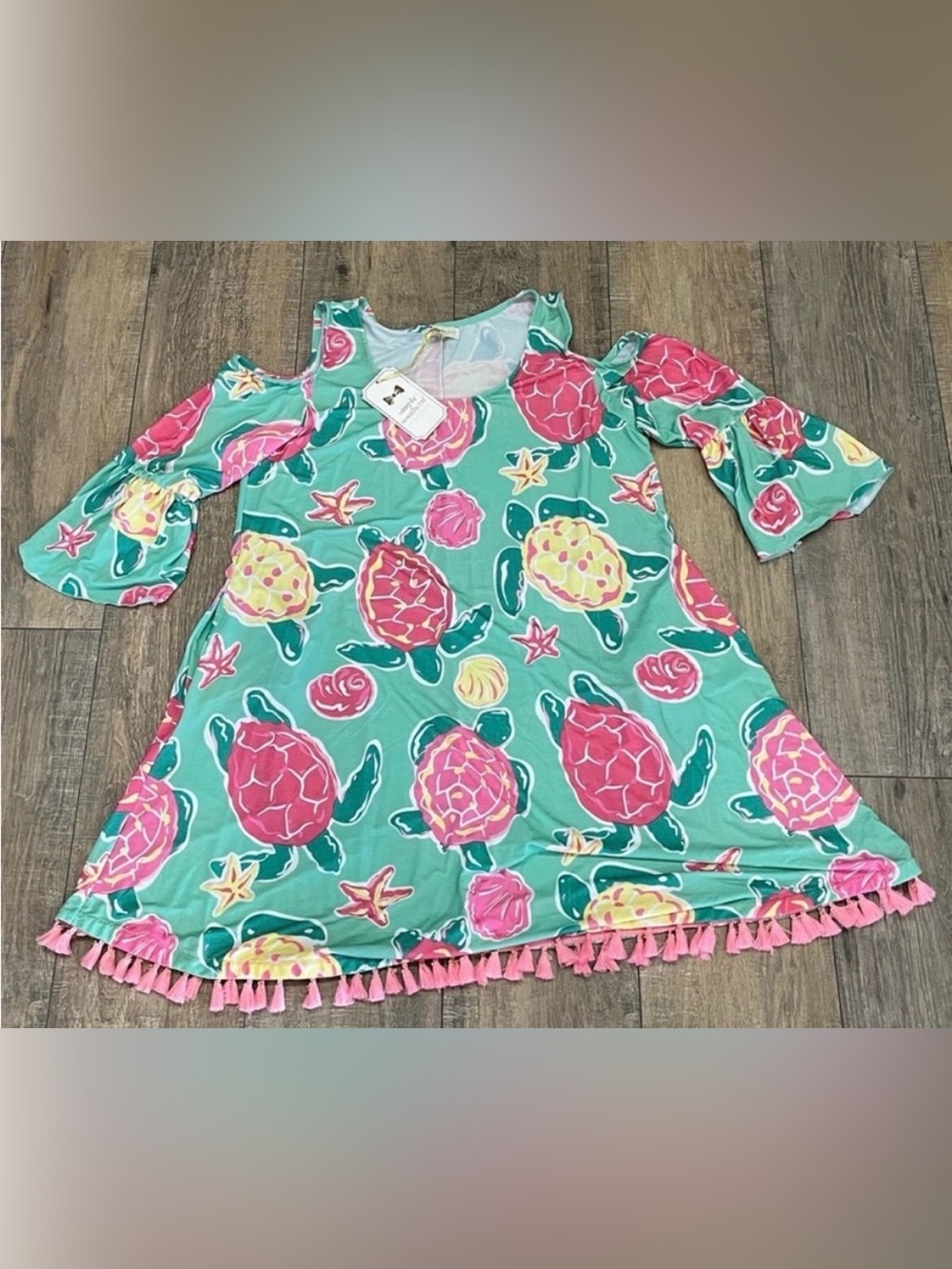 Simply Southern Pink and Green  Beachy Dress/ Cover up Size Medium 🪴🆕🪴 
 NWT